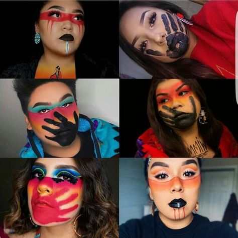 #NoMoreStolenSisters Native American Makeup, Native American Humor, Native American Face Paint, Face Art Makeup, Native American Quotes, Cute Couple Halloween Costumes, Native American Artwork, Photo Makeup, Pow Wow