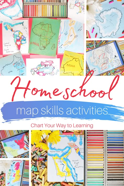 Homeschool World Geography, Homeschool Map Activities, Around The World Summer Camp Ideas, Map Worksheets For Kids, Map Making For Kids, Homeschool Activities 3rd Grade, Map Crafts For Kids, Map Activities For Kids, Map Making Ideas