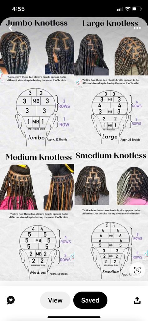 Knotless Braid Mapping, Knotless Braid Size Chart, Braiding Chart Size, Medium Knotless Box Braids Parting Chart, Large Parting Guide, Parting Mapping Braids, Box Braids Sectioning, Large Knotless Braids Parting Map, Braiding Map