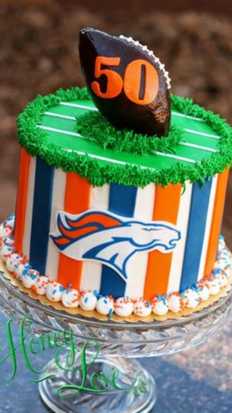 Denver Broncos Cake, Buffalo Bills Cake, Armadillo Cake, Sports Birthday Cakes, Football Birthday Cake, Cake Decorating Kit, Grooms Cakes, Sport Cakes, Denver Broncos Football