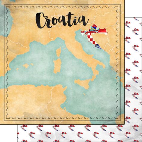 Croatia Map, Denmark Map, Portugal Map, Dog Scrapbook, Holiday Scrapbook, Map Paper, Travel Album, Germany Map, France Map