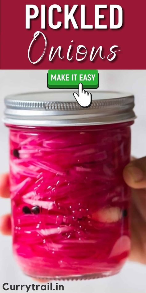 Best Pickled Red Onion Recipe, Vegetable Canning, Easy Pickled Red Onions, Picked Red Onions, Pickles Homemade, Pickled Red Onion, Red Onion Recipes, Quick Pickled Red Onions, Refrigerator Pickles