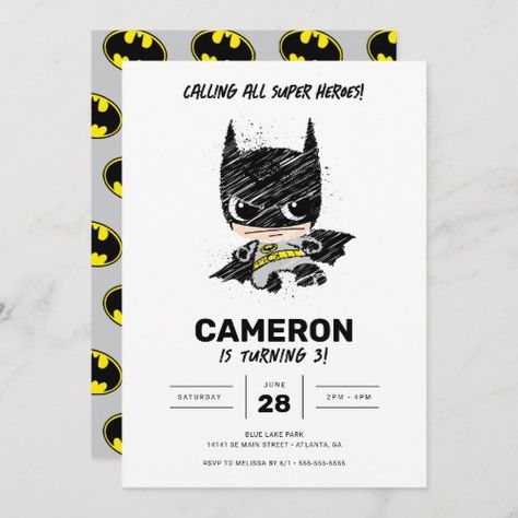 Mini Classic Batman Sketch Birthday for $3.08 - Birthday Invitations Batman Birthday Theme, Batman Birthday Invitations, Batman Birthday Card, Batman Printables, Batman Sketch, 92nd Birthday, Batman Theme, Chic Invitation, Batman Birthday Party