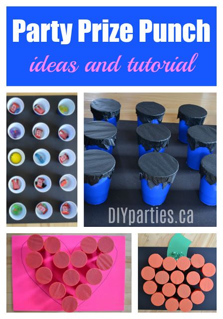 These prize punches are easy and inexpensive to make and the perfect addition to any DIY party. #DIYparties #prizepunch #dollarstorecrafts Punch A Prize Diy, Punch Hole Game, Tiny Spiderman, Door Prizes For Adults, Prizes For Birthday Party Games, Prize Punch Board Diy, Punch Pinata Prizes, Birthday Prize Punch Board, Punch Cups Game Birthday