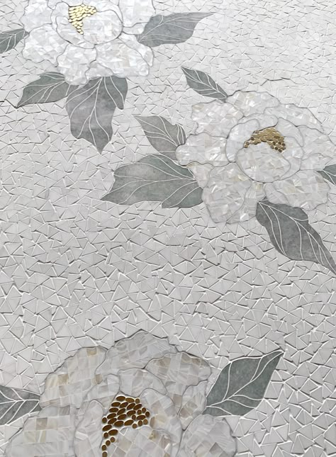 Romancing The Stone, Floral Mosaic, Floral Tiles, Tile Mosaic, Tiles Design, Stone Tile, Mosaic Stone, Mosaic Flooring, Marble Mosaic