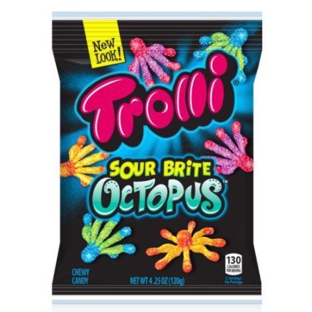 Trolli, Sour Brite Octopus Candy, 4.25 Oz Gummi Candy, Paper Squishy, Candy Brands, Chewy Candy, Food Combining, Free Candy, Sour Candy, Weird Food, Blue Raspberry