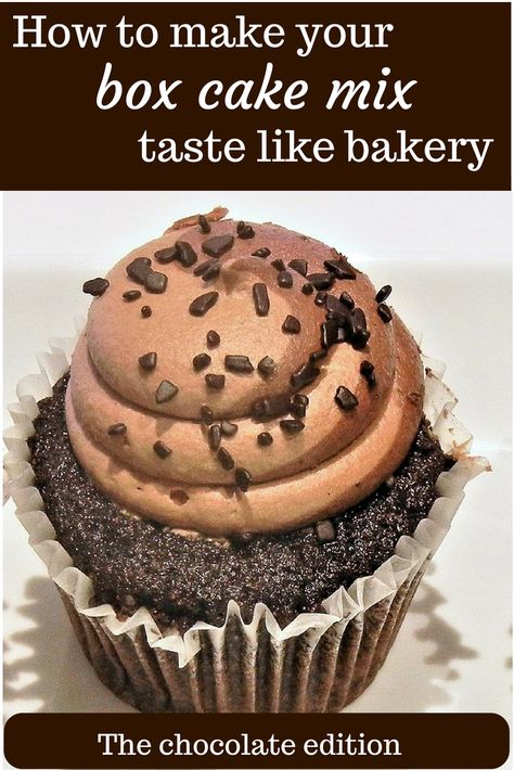 Making Boxed Cake Taste Like Bakery, Box Cake Taste Like Bakery, Doctored Cake Mix Recipes, Chocolate Box Cake, Chocolate Cake Mix Recipes, Low Carb Cupcakes, Cake Mix Cupcakes, Box Cake Recipes, Boxed Cake Mixes Recipes