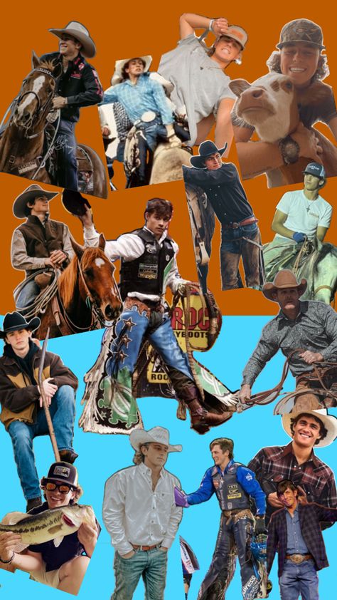 Cowboy Collage, 2 Person Stunts, Cute Country Couples, Rodeo Cowboys, Boys Prints, Country Couples, Country Style Outfits, Rodeo Life