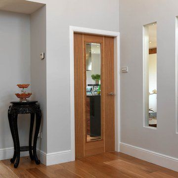 Contemporary Internal Doors, Modern Closet Doors, Oak French Doors, Oak Windows, Internal Oak Doors, House Window Design, Internal Wooden Doors, Flush Door, Contemporary Door