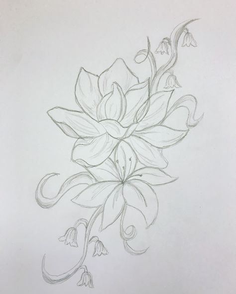 Water Lily Tattoo Stencil, Water Lilly Tattoo Stencils, Water Lotus Tattoo, Larkspur And Water Lily Tattoo, Side Forearm Tattoo Women, Lily Of The Valley Drawing, Tat Drawings, Larkspur Flower Tattoo, Larkspur Flower Tattoos