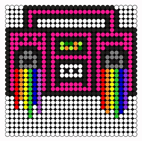 I Heart Radio Perler Bead Pattern | Bead Sprites | Misc Fuse Bead Patterns I Heart Radio, Heart Radio, Tea Cosy Knitting Pattern, Kandi Cuffs, Easy Perler Beads Ideas, Tiny Cross Stitch, Pony Bead Patterns, Perler Art, Pattern Maker