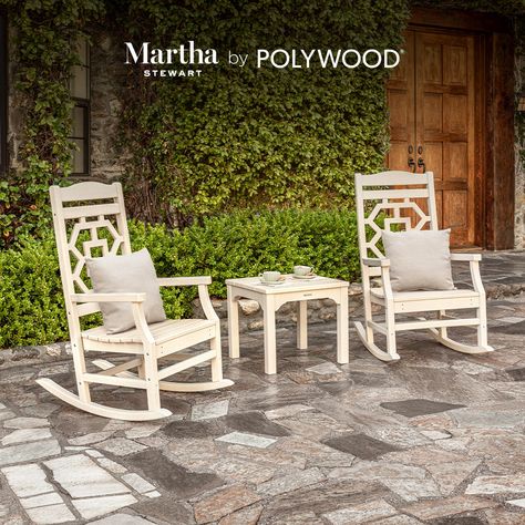 POLYWOOD Rocking Chair Front Porch, Outdoor Rocking Chair, Rocking Chair Set, Feature Chair, Outdoor Rocking Chairs, Rocking Chairs, Martha Stewart, Outdoor Patio Furniture, Furniture Collection