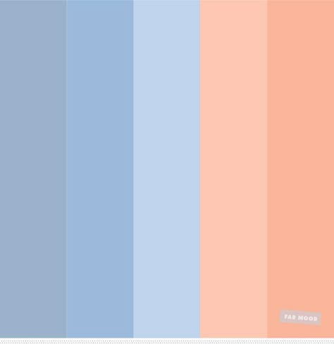 Color Inspiration : Blue and peach color palette #color #palette #colorpalette Blue Grey Rooms, Peach Color Schemes, Peach Rooms, Peach Bedroom, Peach Color Palettes, Coral Colour Palette, Light Blue Bedroom, Color Durazno, Peach Walls