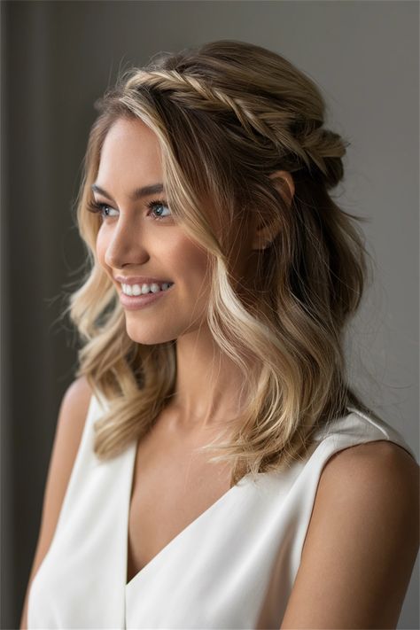 Discover the beauty of easy half up half down hair that strikes a perfect balance between casual and sophisticated. This stunning hairstyle features flowing locks beautifully framed by a chic top section, making it ideal for brunches or evening gatherings. Effortlessly stylish, it can be dressed up with a few curls or left sleek for a more modern look. Simplify your hair routine while looking fabulous! Bridal Styles, Hair Routine, Half Up Half Down Hair, Chic Top, Hair Routines, Half Up Half Down, Half Up, Bridal Style, Dress Up