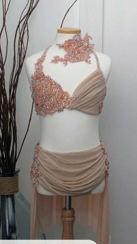 Beige Dance Costume, Scp Costume, Pink Lyrical Dance Costumes, Lyrical Dance Costumes Solo, Majorette Dance Uniforms, Dance Costumes Ideas, Solo Costume Ideas, Lyrical Dance Costumes, Solo Dance Costumes