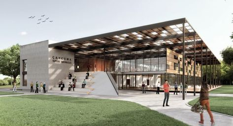 CGarchitect - Professional 3D Architectural Visualization User Community | Caycuma Sports Center Gymnasium Architecture, School Building Design, Sports Center, School Gym, Sports Complex, Cultural Architecture, School Building, Building Facade, Facade Architecture