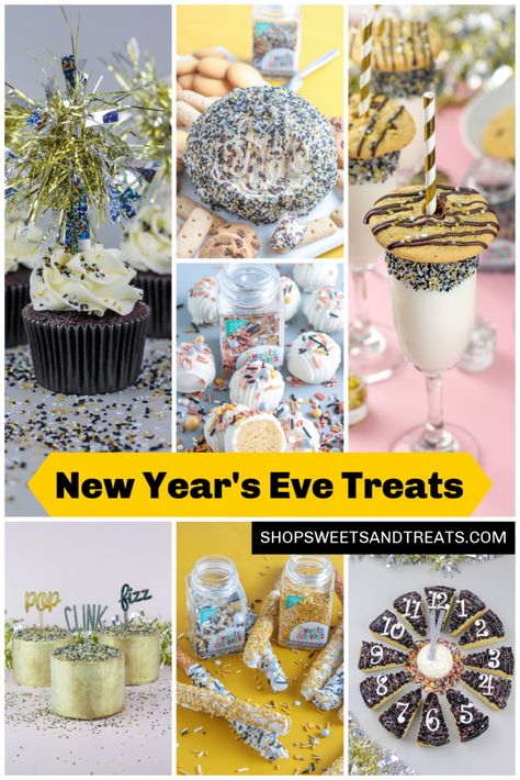 Here are seven fun and festive New Years Eve Treats that are easy to make and will Wow your family and friends. Nye Treats For Kids, New Year’s Eve Dessert Board, Nye Cake Pops, New Year’s Eve Desserts For Kids, New Year’s Eve Sweets, Fun New Year’s Eve Treats, New Years Desserts For Kids, New Years Treats For Kids, New Year’s Desserts