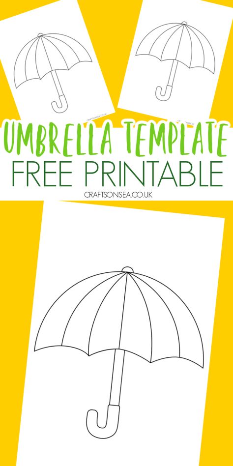 Free Umbrella Template - Crafts on Sea Fruits Pictures, Umbrella Template, Rain Crafts, Weather Activities Preschool, Spring Umbrella, Umbrella Craft, Kids Arts And Crafts, Preschool Weather, Prek Crafts