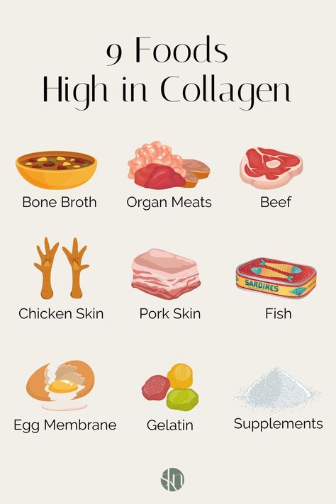 Looking to eat more collagen-rich foods? Here is a list of the top foods high in collagen that you can add to your diet today. Food High In Collagen, Collagen Food Sources, High Collagen Foods, Natural Collagen Sources, Best Collagen Supplements For Women, Collagen Foods, Sources Of Collagen, Collagen Sources, Kay Nutrition