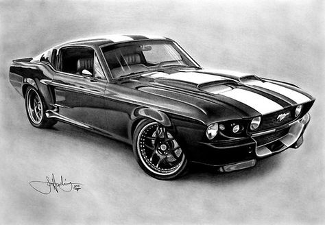 sweet Mustang Tattoo, Mustang Drawing, Mustang 67, Car Drawing Pencil, Mobil Mustang, Ford Mustang 1967, Shelby Gt 500, Mustang Car, Carros Vintage