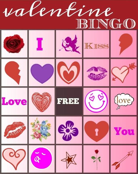 Free Valentine Bingo printable you can use at a party or in the classroom for some holiday school fun. Lots of free Valentine's Day printables that make it easy to throw a party for free! #valentinesdaybingo #bingo #printables #freeprintables #valentinesday Free Holiday Printables, Valentine's Day Party Games, Valentine Bingo, Bingo For Kids, Valentine Picture, Valentine's Day Games, Preschool Valentines, Crazy Ideas, Valentine's Day Printables