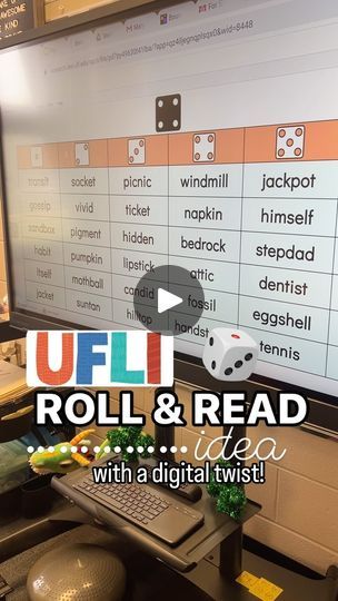 5.7K views · 176 reactions | And another one!☝🏼  💡 Here’s an idea for you to add to your collection of UFLI Roll and Read ideas!   To play: 💙Draw 6 circles with a dry erase marker on the table or use paper. Draw one dice face on each page. 🩷Add some stacking blocks to each circle/mat. I used Jenga type blocks. 💚Go to the UFLI Games page (you can Google it😉) and open the digital roll and read. Add the words you want to your mat. 💜Each player rolls the digital dice and reads the word. If they can read the word they get to grab a block from the corresponding dice circle/mat and add to their square or work area. 💚Play continues until all words have been read and blocks have been collected into their square. 🩷Last but not least…THE TOWER! Set a timer and give your students a chance to Roll And Read, Stacking Blocks, Dry Erase Markers, The Blocks, Dry Erase, Another One, Working Area, Language Arts, To Play