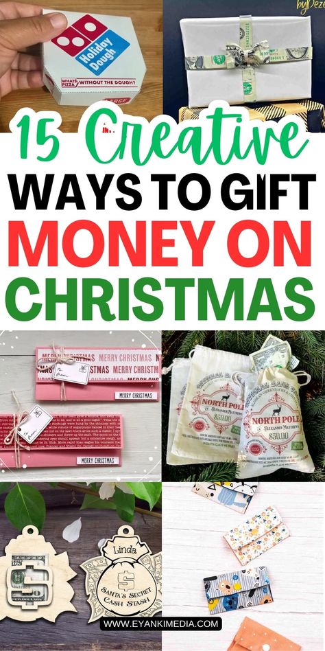 Christmas Money Gift Ideas Unique Ways To Gift Money, Candy Bar Crafts, Ways To Gift Money, Money Gifts Christmas, Ways To Give Money, Money Gift Ideas, Gift Money Holder, Diy Christmas Baskets, Gifting Money