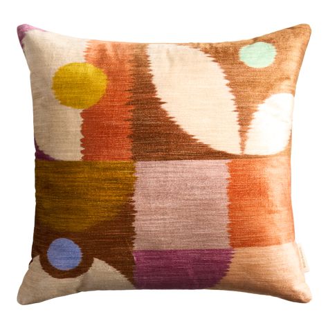 Multicolor Brushed Velvet Mod Throw Pillow - World Market Funky Throw Pillows, Funky Pillows, Pink Pillow Covers, New House Living Room, Colorful Throw Pillows, Healing Space, Pink Pillows, Teal And Pink, Velvet Pillows