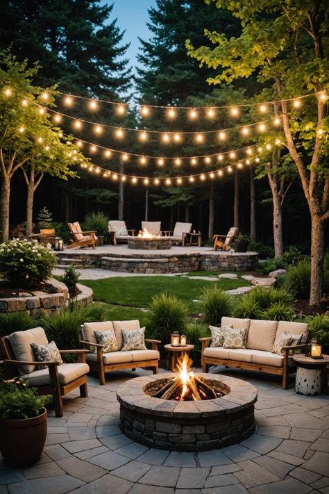 21 Small Flagstone Patio Ideas – ToolzView Small Firepits Backyard Ideas, Small Flagstone Patio, Stone Paver Patio, Flagstone Patio Ideas, Paver Fire Pit, Stone Backyard, Colorful Flower Beds, Slate Patio, Relaxing Backyard