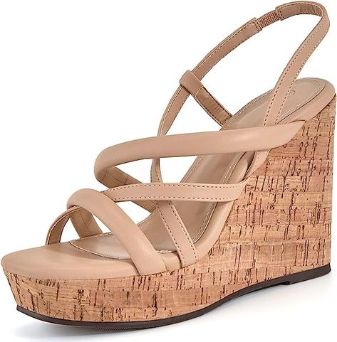 Heels Summer, Heeled Espadrilles, Block Sandals, Denim Outfits, Dressy Shoes, Espadrilles Platform, Ankle Strap Shoes, Womens Sandals Wedges, Platform Wedge Sandals