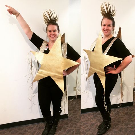 Gold Star Costume, Shooting Star Halloween Costume, Christmas Star Costume, Diy Star Costume, Star Costume Diy, Star Costume For Kids, Nativity Star Costume, Shooting Star Costume, Star Fancy Dress