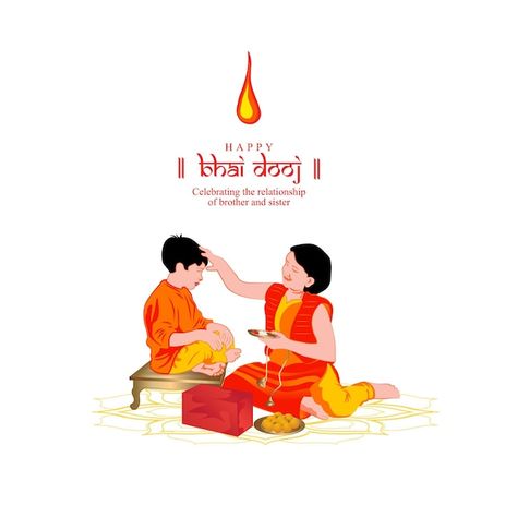 Bhaiduj Images, Bhai Duj Wishes, Happy Bhai Dooj, Bhai Dooj, Psd Icon, Brothers And Sisters, Vector Photo, Diwali, Premium Vector