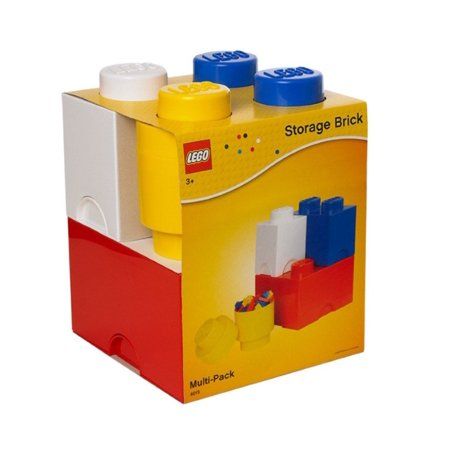 Lego Storage Brick Multi-Pack 4 Piece, Bright Red, Bright Blue, Bright Yellow and White Lego Bedroom Decor, Lego Themed Bedroom, Lego Storage Brick, Lego Bedroom, Lego Juniors, Brick Store, Lego 4, Úložný Box, Classic Lego