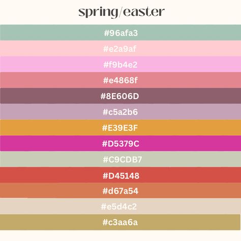 Spring Color Palette Hex Codes, Easter Color Palette, Color Palette Hex Codes, Collage Prints, Color Design Inspiration, Colour Story, Hex Color Palette, Colors Inspiration, Spring Color Palette