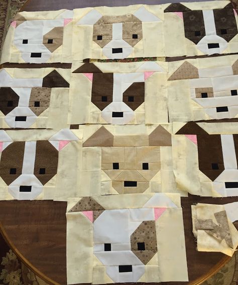 Dog Quilt Patterns Free, Dog Quilt Patterns, Farm Vintage, Paper Pieced Quilt Patterns, Jelly Roll Quilt Patterns, Dog Quilts, Paper Pieced Quilt, Cute Quilts, Jellyroll Quilts