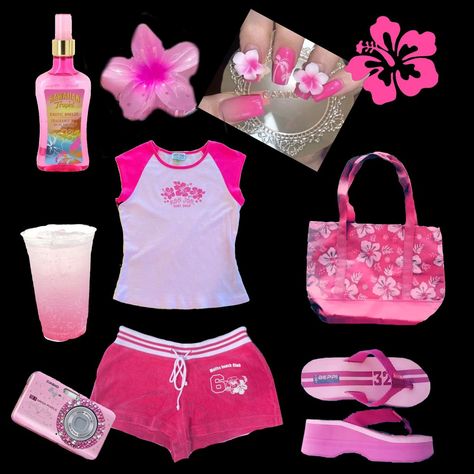 Gyaru Tank Top, Beach Barbie Aesthetic, Key West Kitten Outfits, Summer Tropical Outfits, Tropical Core Outfit, Gyaru Fashion Summer, Hawaii Trip Outfits, Tropical Core, Tropical Outfits