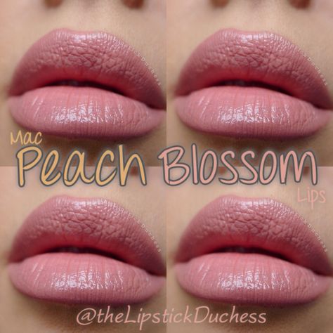 Mac Peach Blossom Lips Peach Lipstick Shades, Peachy Lipstick, Peach Pink Lipstick Shades, Mac Peach Blossom Lipstick, Mac Peach Blossom, Mac Blush Peaches, Power Of Makeup, Mac Lipstick, Peach Blossoms