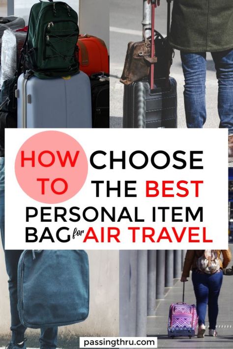 The best personal item bag for air travel might not be the one you're used to carrying. Instead the best personal item carry on bag will be the one that meets changing airline requirements - it could be a personal item backpack silhouette, or a laptop car Airport Personal Bag, Travel With Personal Item Only, Personal Bag For Flight, Personal Item Bag Travel For Women, Carry On And Personal Bag, Personal Bag Travel Packing Tips, Personal Carry On Bag, Personal Item Backpack Travel, Airplane Personal Item Bag