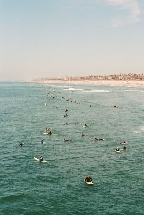 A 35 mm film print of surfers off the coast of Surf City, USA (Huntington Beach, California). If you want a different size not offered please email millerphoto35@gmail.com. This print is unframed. Surf Watch, California Pictures, 35 Mm Film, Canvas Aesthetic, Christian Wallpapers, Huntington Beach California, River Delta, California Girl, California Surf