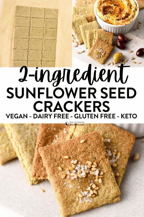 Easy Crackers, Crackers Seasoned, Sunflower Seed Recipes, Seed Crackers Recipe, Gluten Free Recipes For Kids, Healthy Crackers, Seed Crackers, Quick Baking, Low Carb Crackers