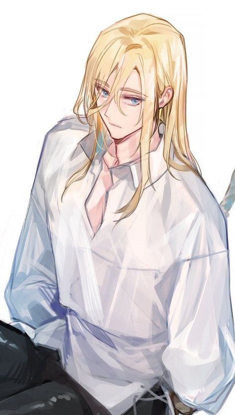 Man With Long Blonde Hair, Blonde Hair Anime, Blonde Hair Anime Boy, Blonde Anime Boy, Han Noah, Anime Boy Long Hair, Men Blonde Hair, Anime Long Hair, Blonde Hair Boy