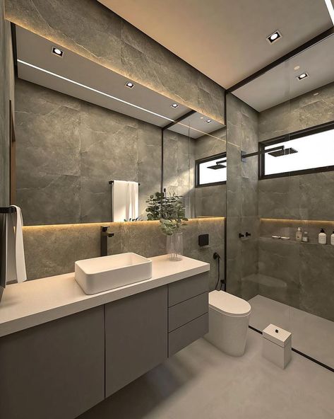 Modern Minimalist Bathroom Ideas, Bold Bathroom, Small Bathroom Interior, Small Bathroom Organization, Washroom Design, House Arch Design, Gorgeous Bathroom, Bathroom Inspiration Decor, Bathroom Design Luxury