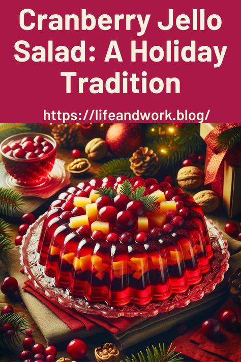 Cranberry Jello Salad: A Holiday Tradition Thanksgiving Jello Mold Recipes, Cranberry Jello Mold Recipes, Cranberry Jello Mold Thanksgiving Recipe, Christmas Jello Mold Recipes, Molded Jello Salad Recipes, Holiday Jello Salad, Jellied Salad Recipes, Jello Thanksgiving, Cranberry Jello Mold