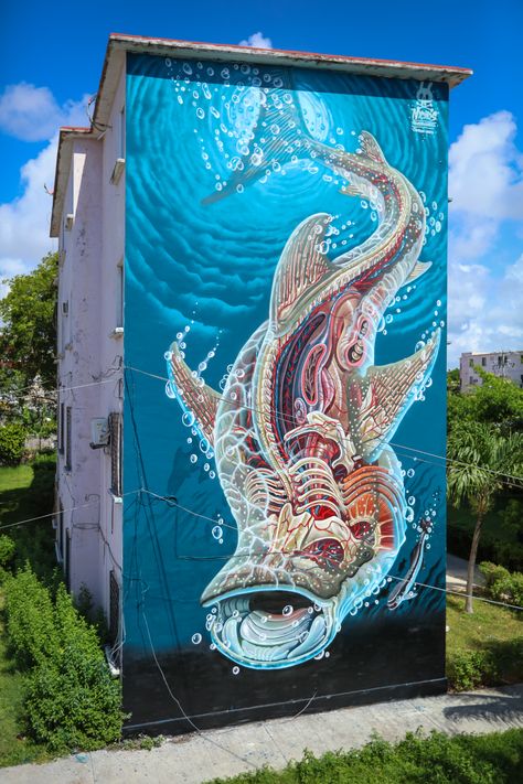 PangeaSeed’s Sea Walls Program Works to Save Earth’s Oceans One Mural at a Time | Colossal Nychos Graffiti, 3d Street Painting, Genius Loci, 3d Street Art, Amazing Street Art, Colossal Art, Yucatan Mexico, Graffiti Murals, Murals Street Art