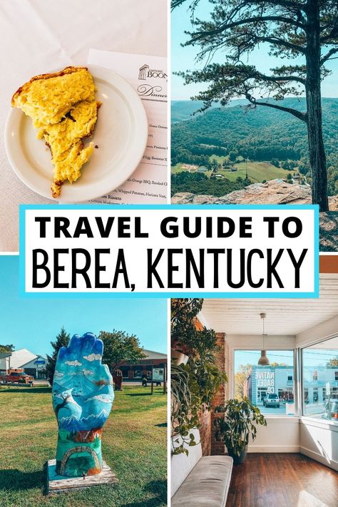 This travel guide to Berea, Kentucky covers all the best things to do for an unforgettable trip from hiking the Pinnacles, the best places to eat in Berea and all about the Artisan Village. | Ohio travel, Kentucky travel, Cincinnati road trips, weekend trips from Cincinnati, where to go in Kentucky Berea Kentucky Shops, Kentucky Must See Things To Do, Travel Kentucky, Berea Kentucky, Kentucky Vacation, Berea Ky, Kentucky Travel, Ohio Travel, Red River Gorge