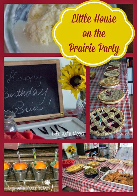 Little House on the Prairie Party - Cute ideas for a "Mary and Laura" birthday party. Complete with birthday pie. Birthday Pie, Pioneer Activities, Birthday Pies, Kids Book Club, Little House On The Prairie, Laura Ingalls, Book Party, Party Summer, Girl Birthday Party