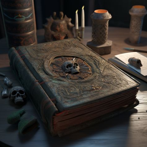 Necromancer Book, Fantasy Items, Awakening Art, Wand Magic, Dnd Items, Magical Accessories, Book Of Shadow, Witching Hour, Vintage Book Covers