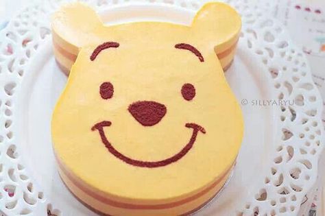 Winnie the Pooh Simple Winnie The Pooh Cake, Disney Cakes Easy, Winnie The Pooh Smash Cake, Winnie Pooh Cake, Winnie The Pooh Birthday Cake, Winnie Poo, Mango Mousse Cake, Pooh Cake, 17 Birthday Cake