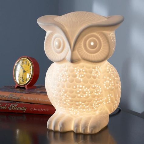 The Land of Nod night light#kids #children #lighting #light #interiors #home… Owl Lamp, Owl Nursery, Kid Rooms, Urban Barn, Hoot Owl, Porcelain Lamp, Night Light Kids, Night Light Lamp, Chi Omega