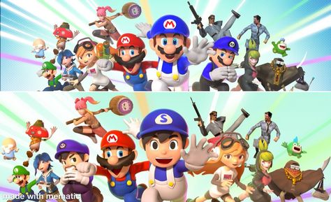 Smg4 Characters, Smg4 Mario, Smg4 Fanart, Super Smash Bros Characters, Smg4 Crew, Campfire Songs, Glitch Productions, Mario Stuff, Mario Fan Art